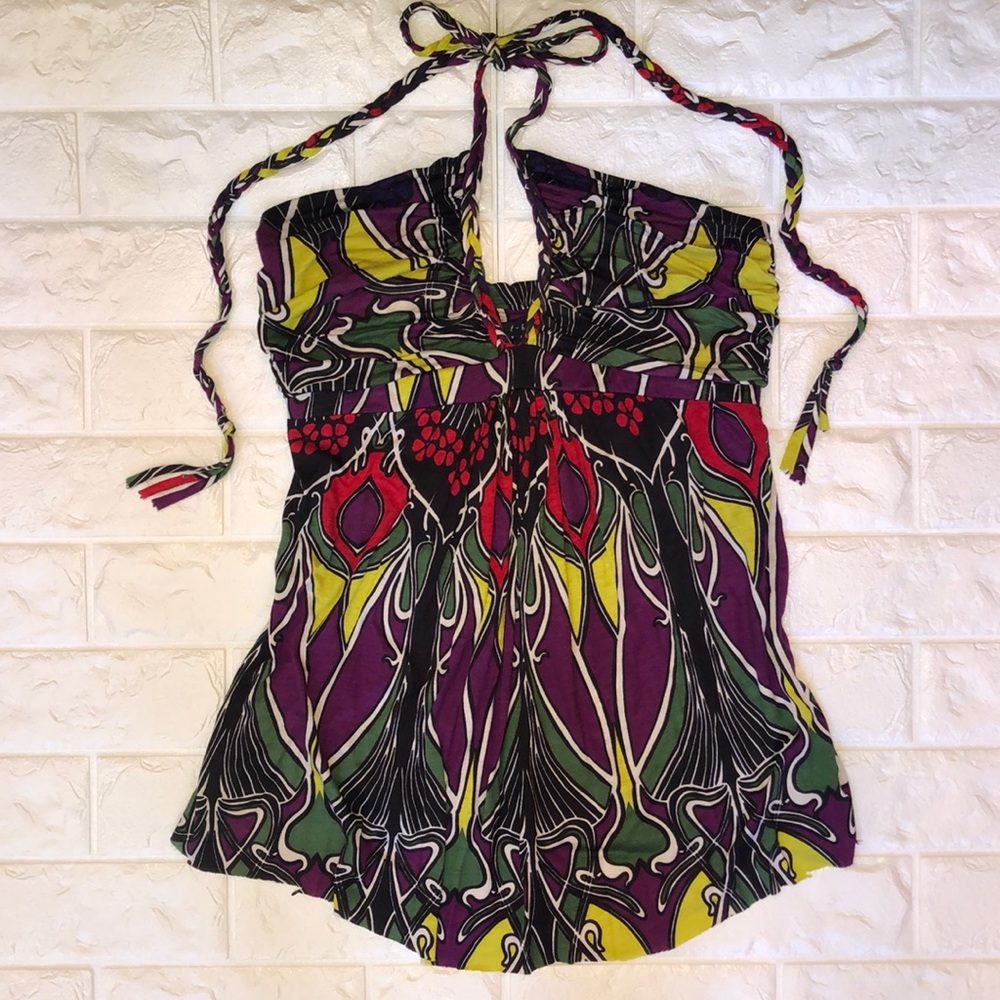 T-Bags halter with plunging V chest empire waist M